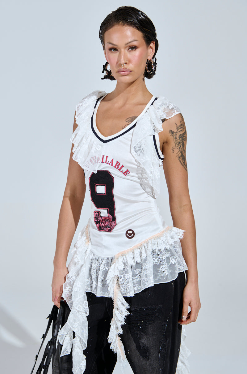 PLAY WITH MY HEART RUFFLE JERSEY