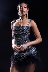 SHOWSTOPPER RHINESTONE MINI DRESS