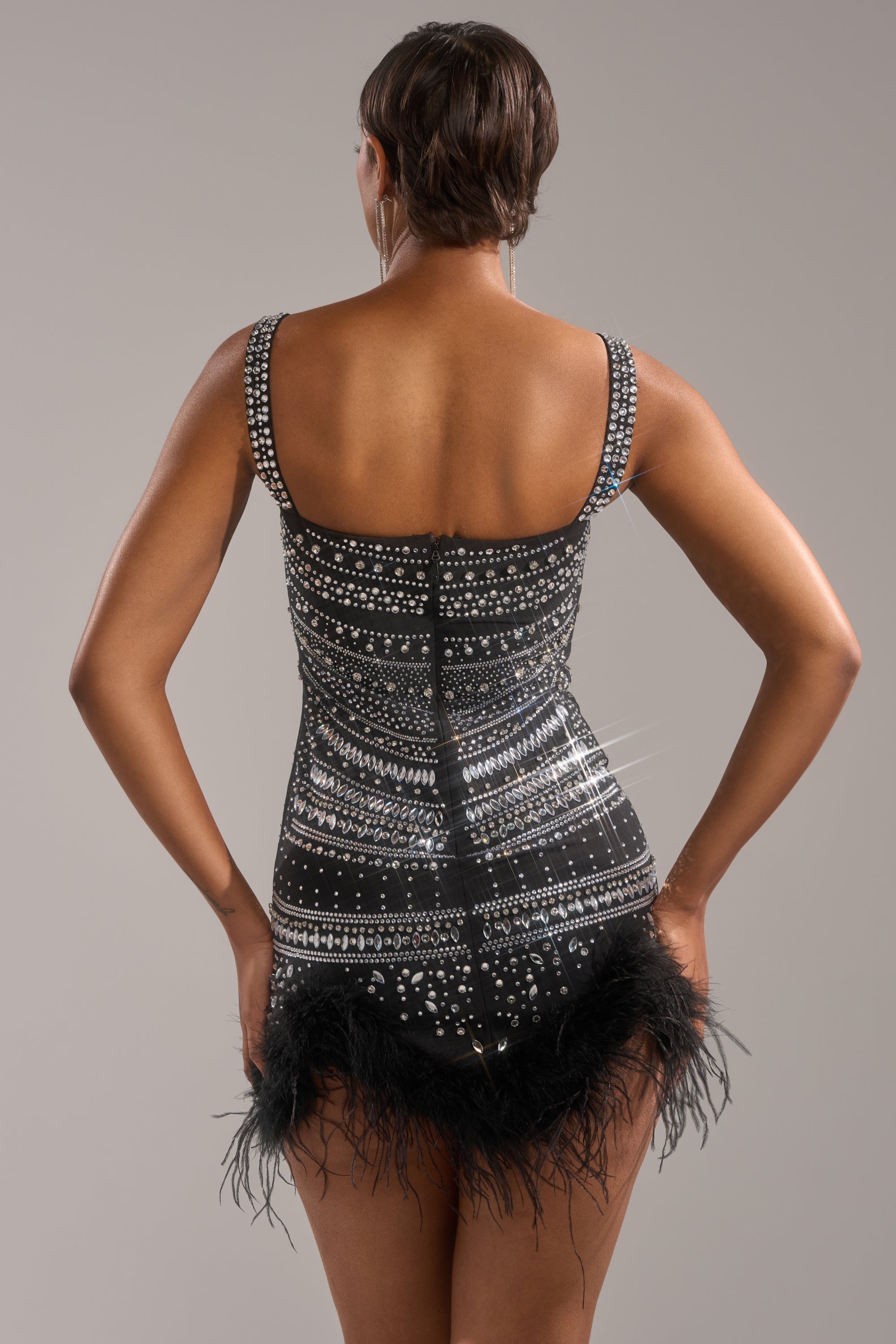 SHOWSTOPPER RHINESTONE MINI DRESS