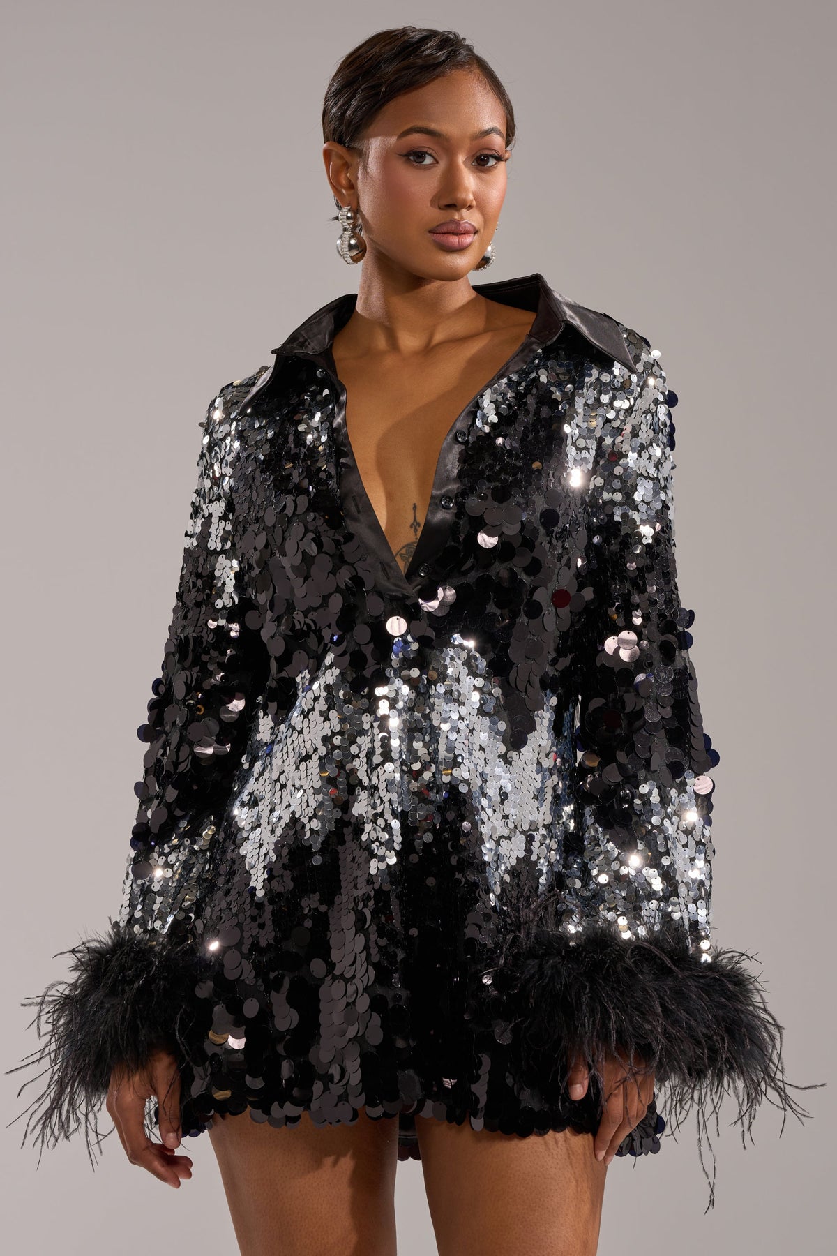 SEQUINS AFTER DARK MINI DRESS