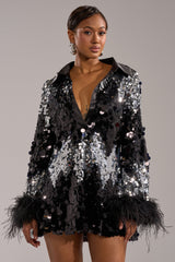 SEQUINS AFTER DARK MINI DRESS
