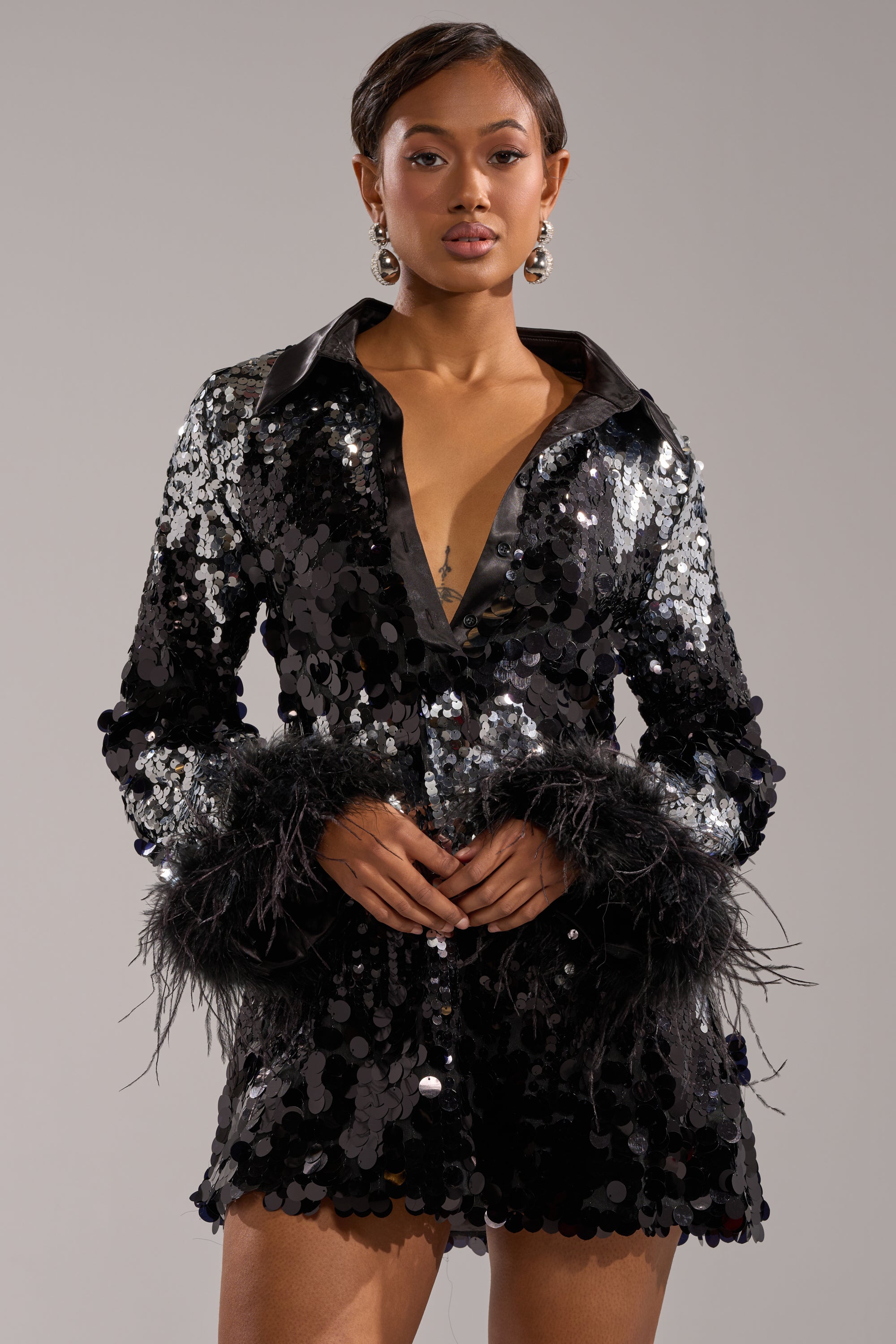 SEQUINS AFTER DARK MINI DRESS