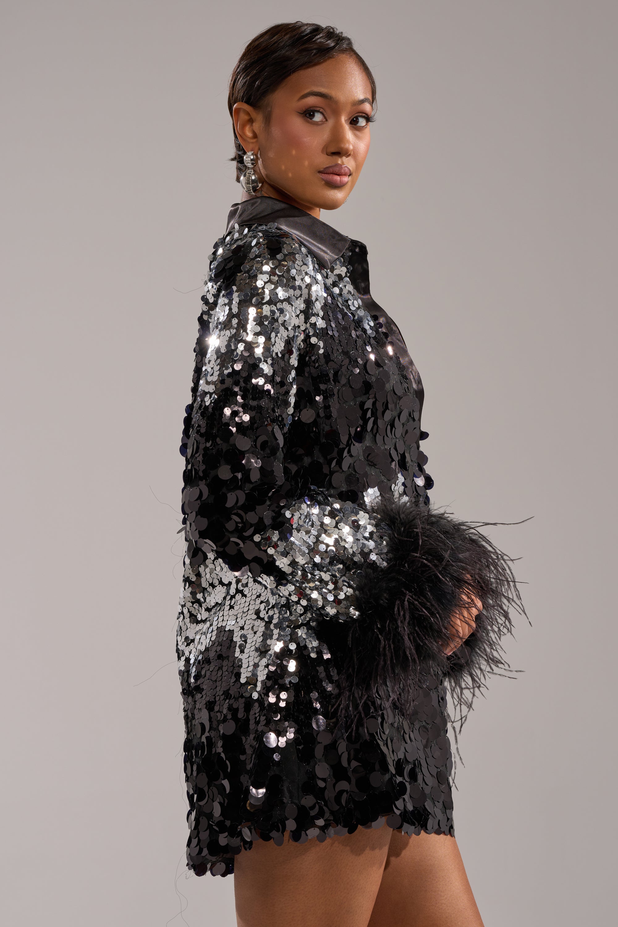SEQUINS AFTER DARK MINI DRESS