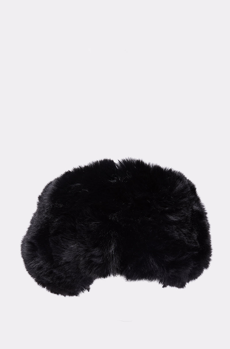 LUXE JENNY FAUX FUR HEADBAND IN BLACK