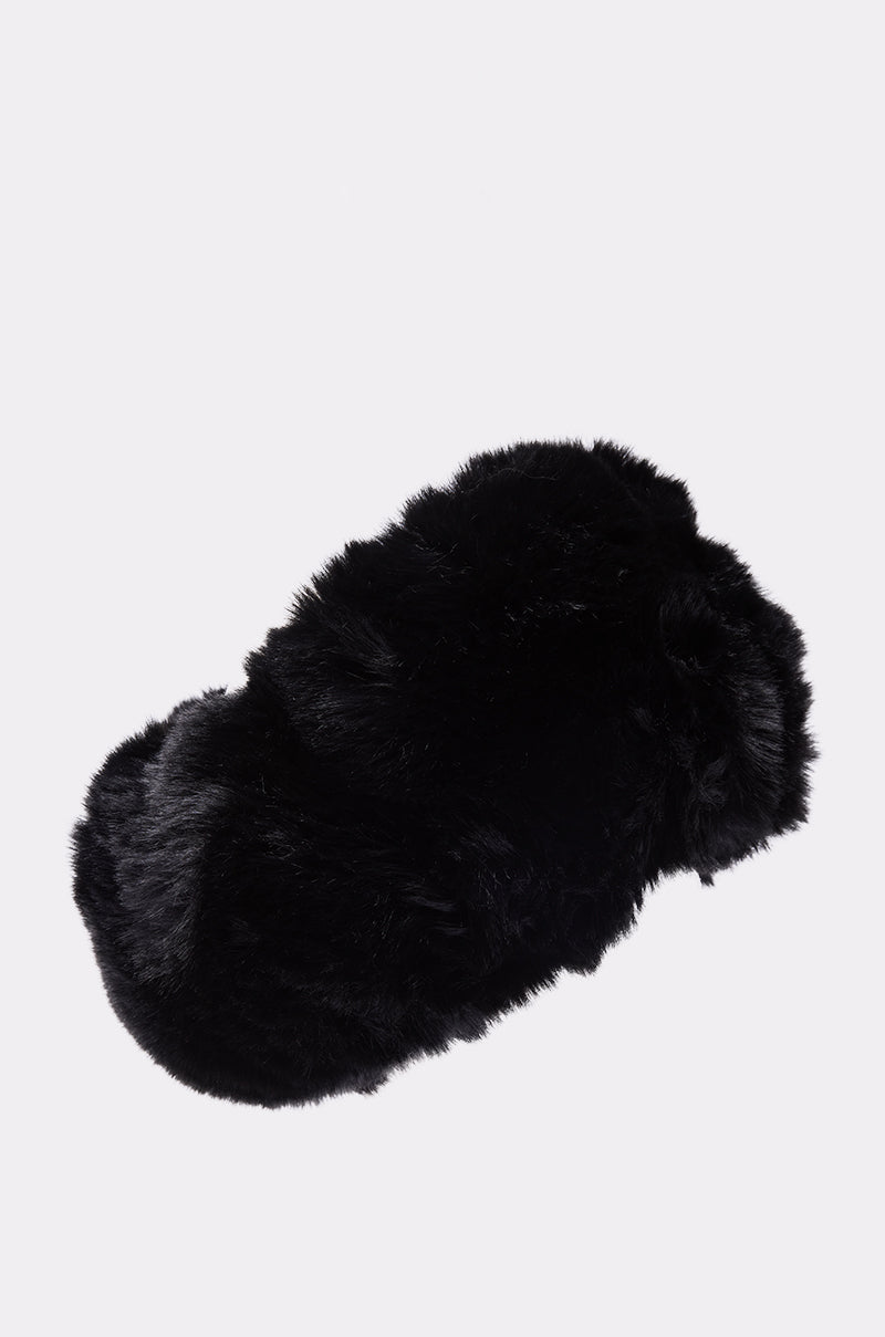 LUXE JENNY FAUX FUR HEADBAND IN BLACK