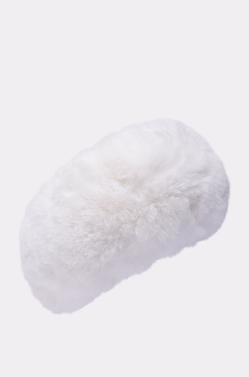 LUXE JENNY FAUX FUR HEADBAND IN WHITE