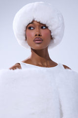 LUXE JENNY FAUX FUR HEADBAND IN WHITE