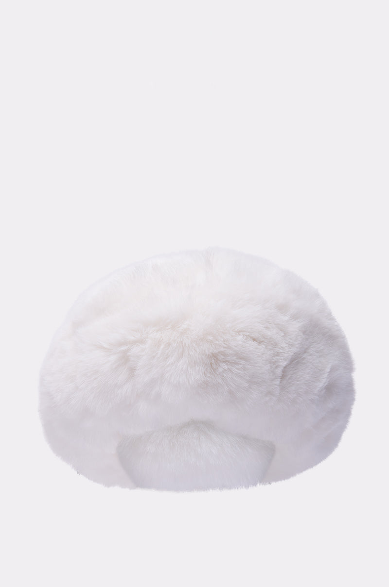 LUXE JENNY FAUX FUR HEADBAND IN WHITE