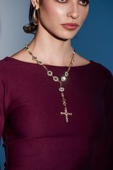TOTALLY CROSSED NECKLACE IN GOLD