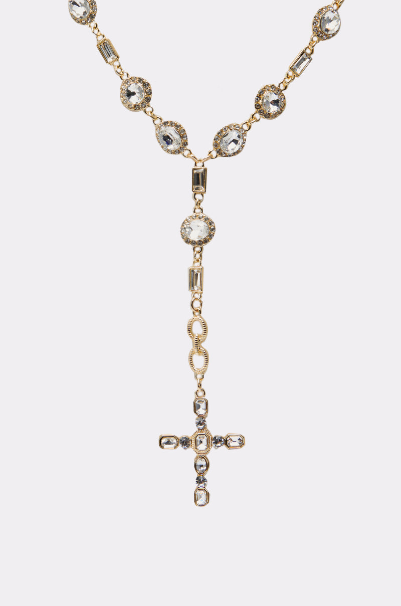 TOTALLY CROSSED NECKLACE IN GOLD