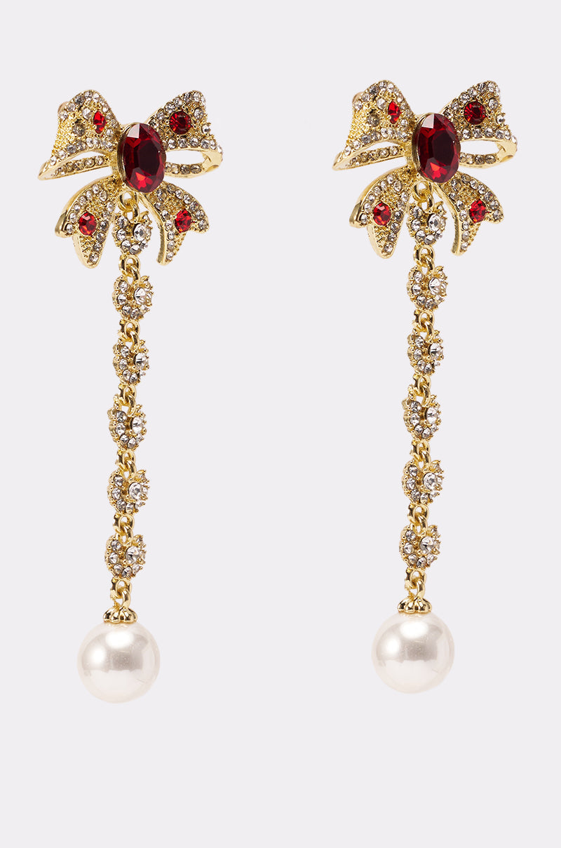 TIE WITH A BOW EARRING