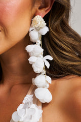 LETS BLOOM DANGLE EARRING IN WHITE