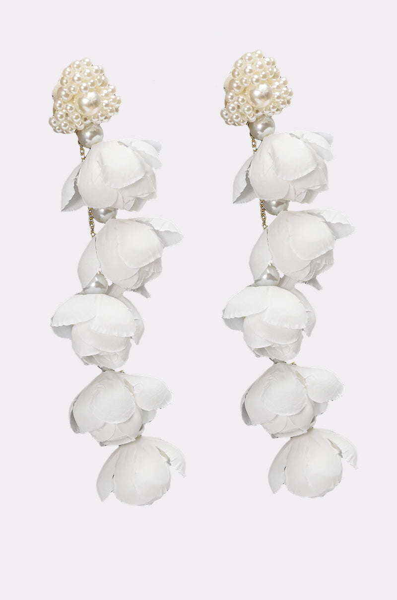 LETS BLOOM DANGLE EARRING IN WHITE