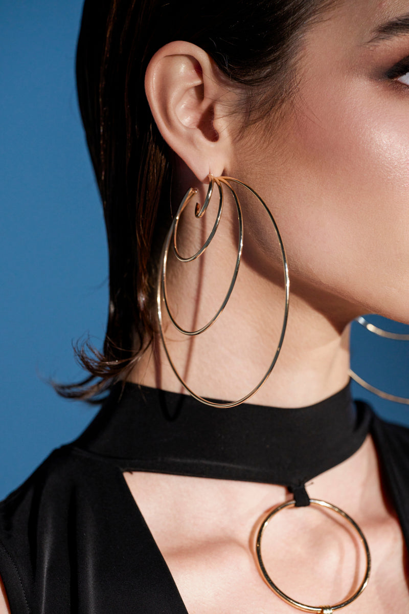 CANT KEEP UP HOOP EARRING