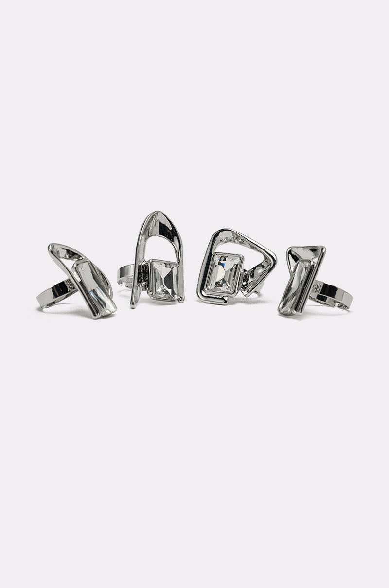 TRUDY SILVER RING SET