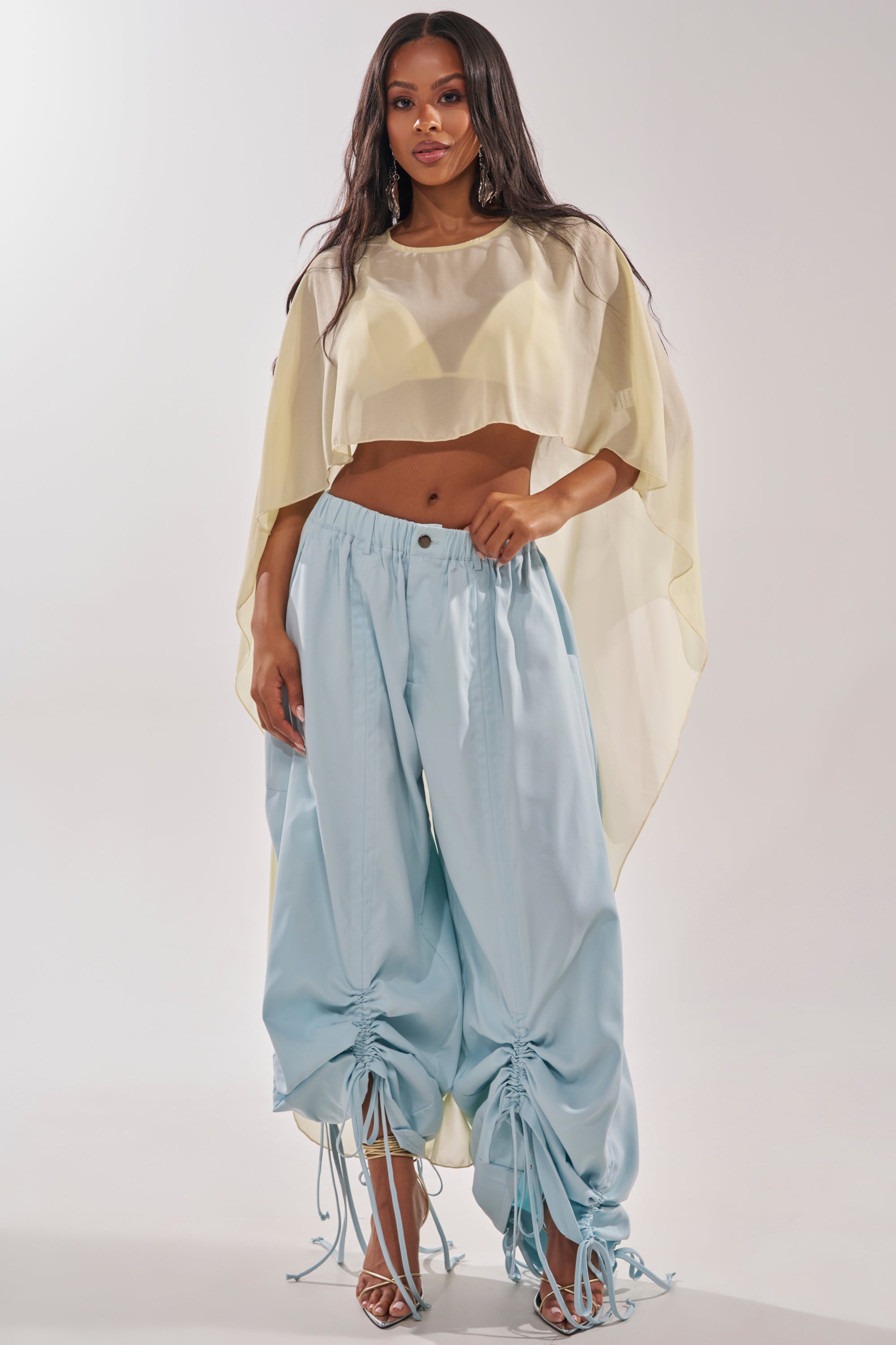 DRAMA RUCHED JOGGER IN BLUE