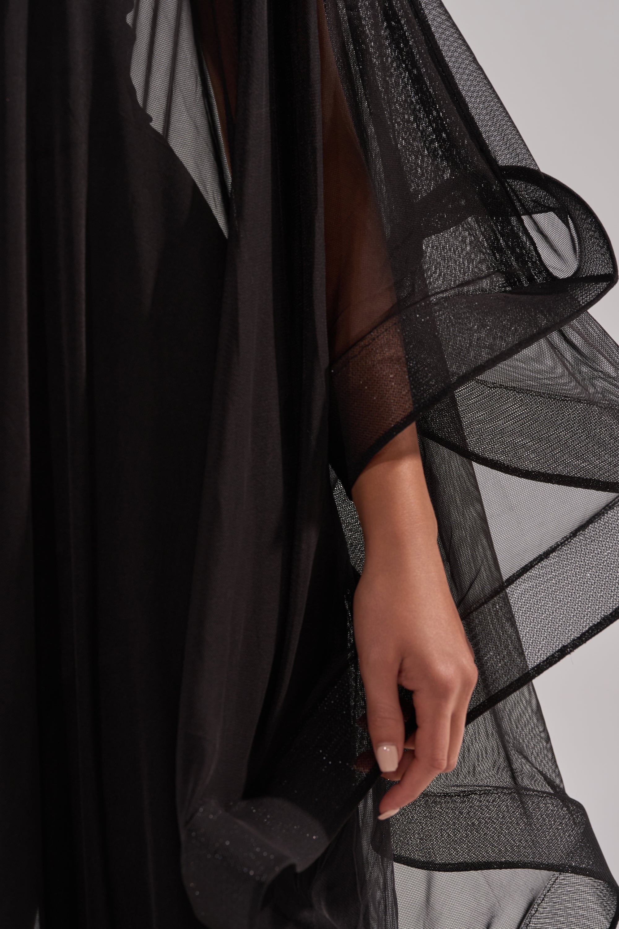 SANDO MESH JUMPSUIT IN BLACK