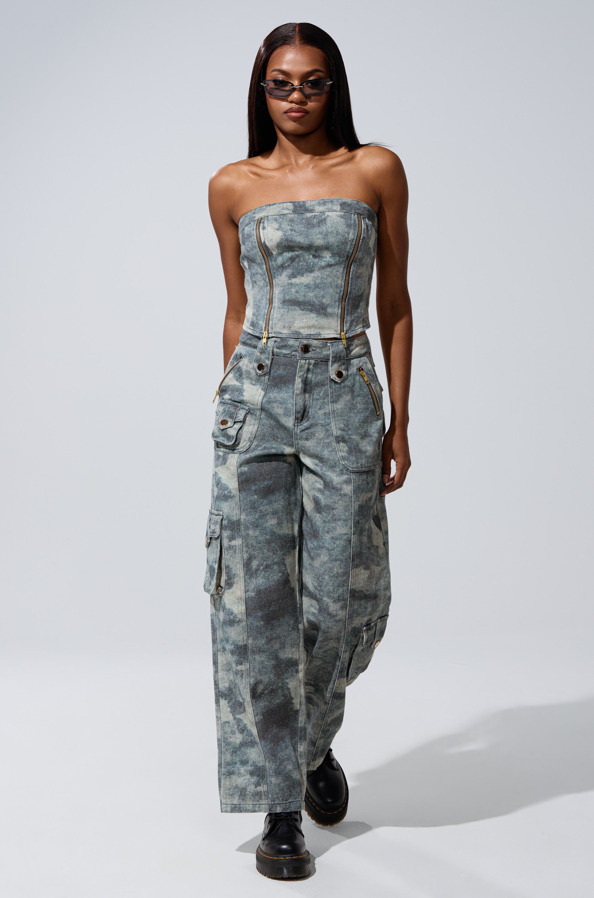 STEPH CAMO DENIM RELAXED PANT
