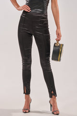 HIT THE LIGHTS SATIN SLIT LEGGING