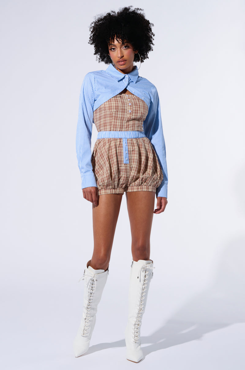 REAL LOVE PLAID TOP