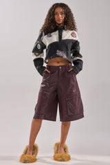 OVER DONE FAUX LEATHER BERMUDA SHORT