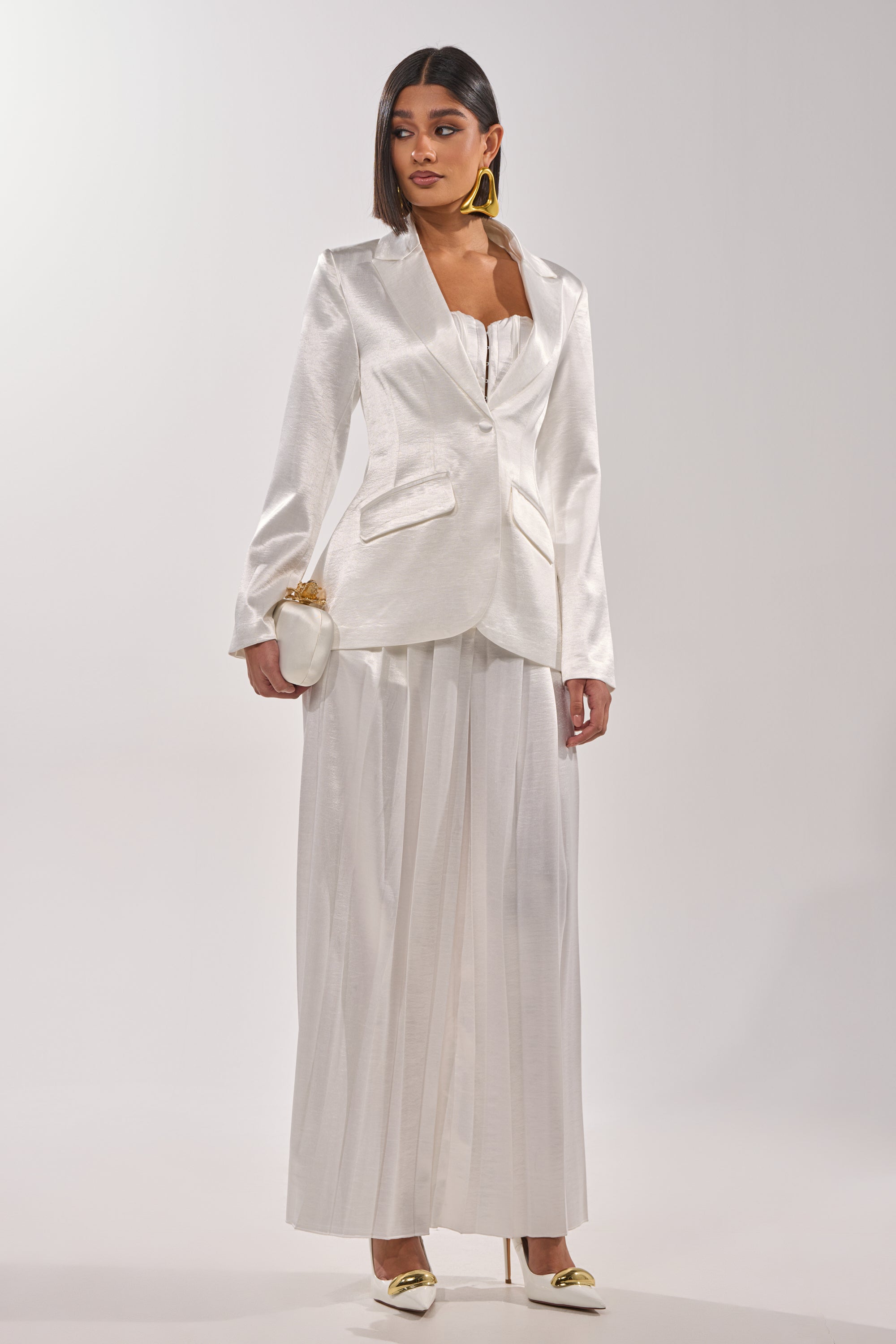 IRIS SATIN PLEATED PANT