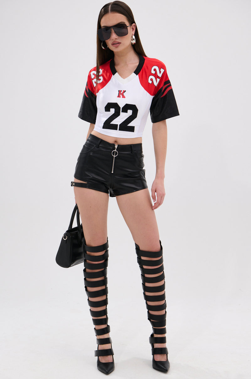 LOOKS GREAT FAUX LEATHER SHORT