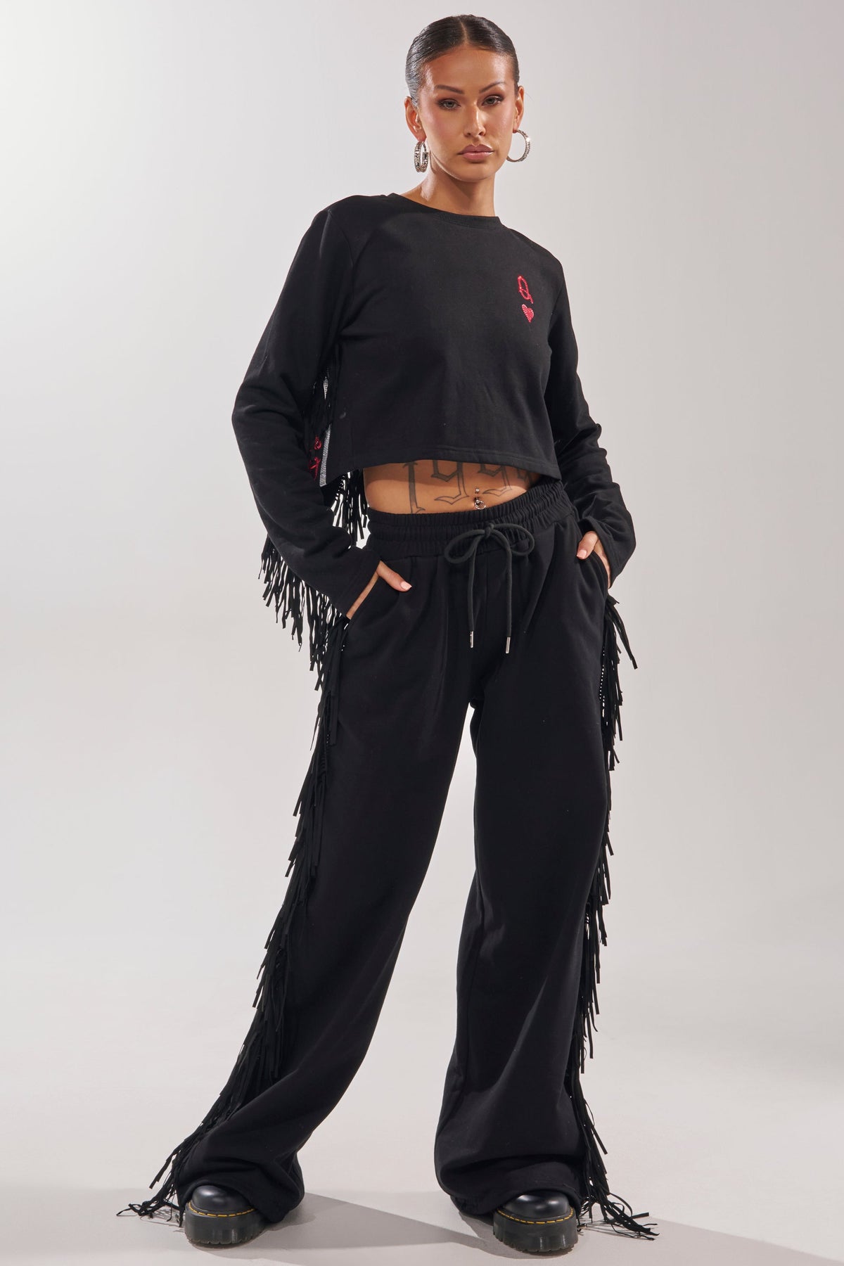 PLAYING CARDS WIDE LEG JOGGER