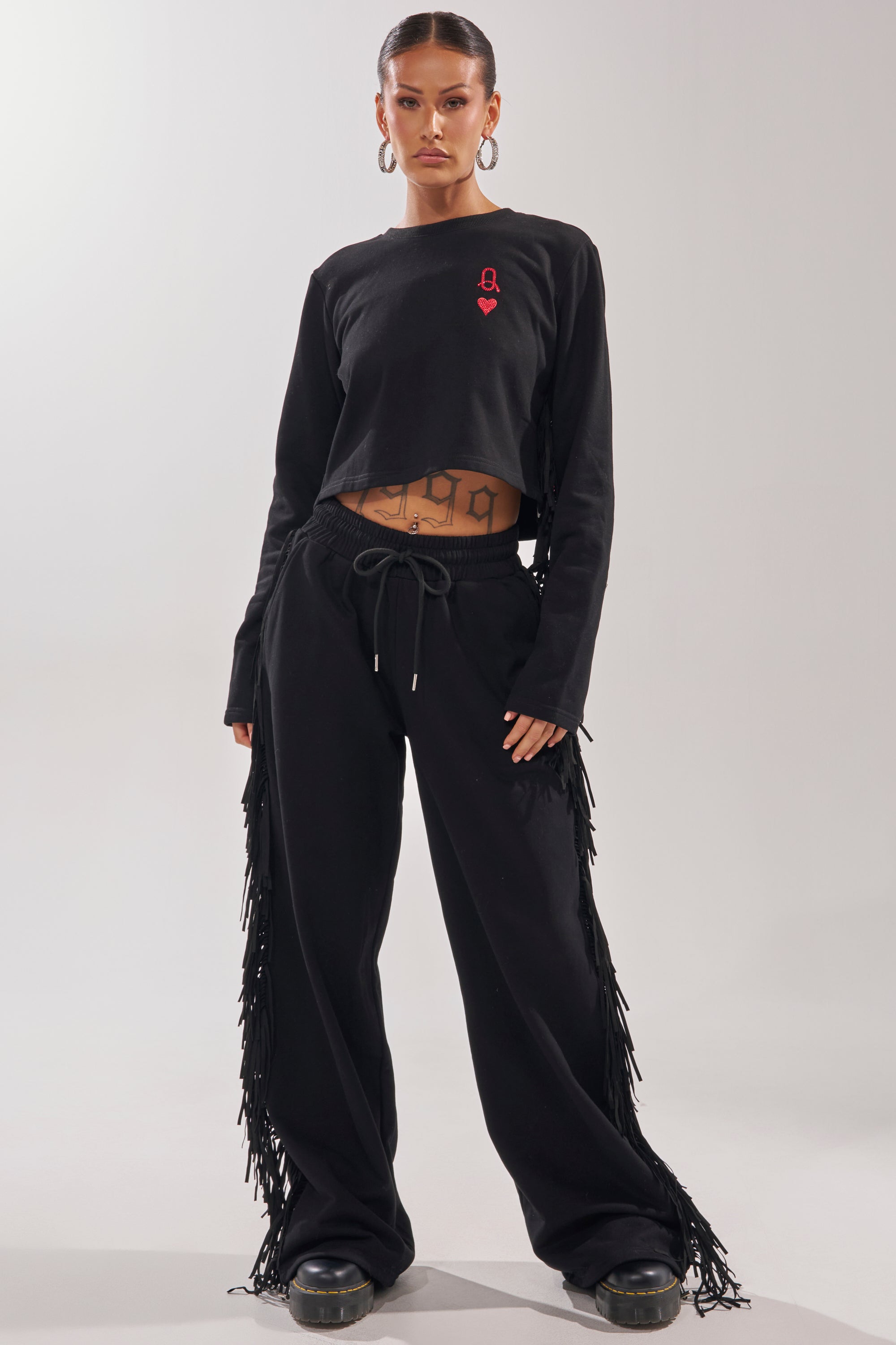 PLAYING CARDS WIDE LEG JOGGER