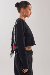 PLAYING CARDS CROP SWEATSHIRT