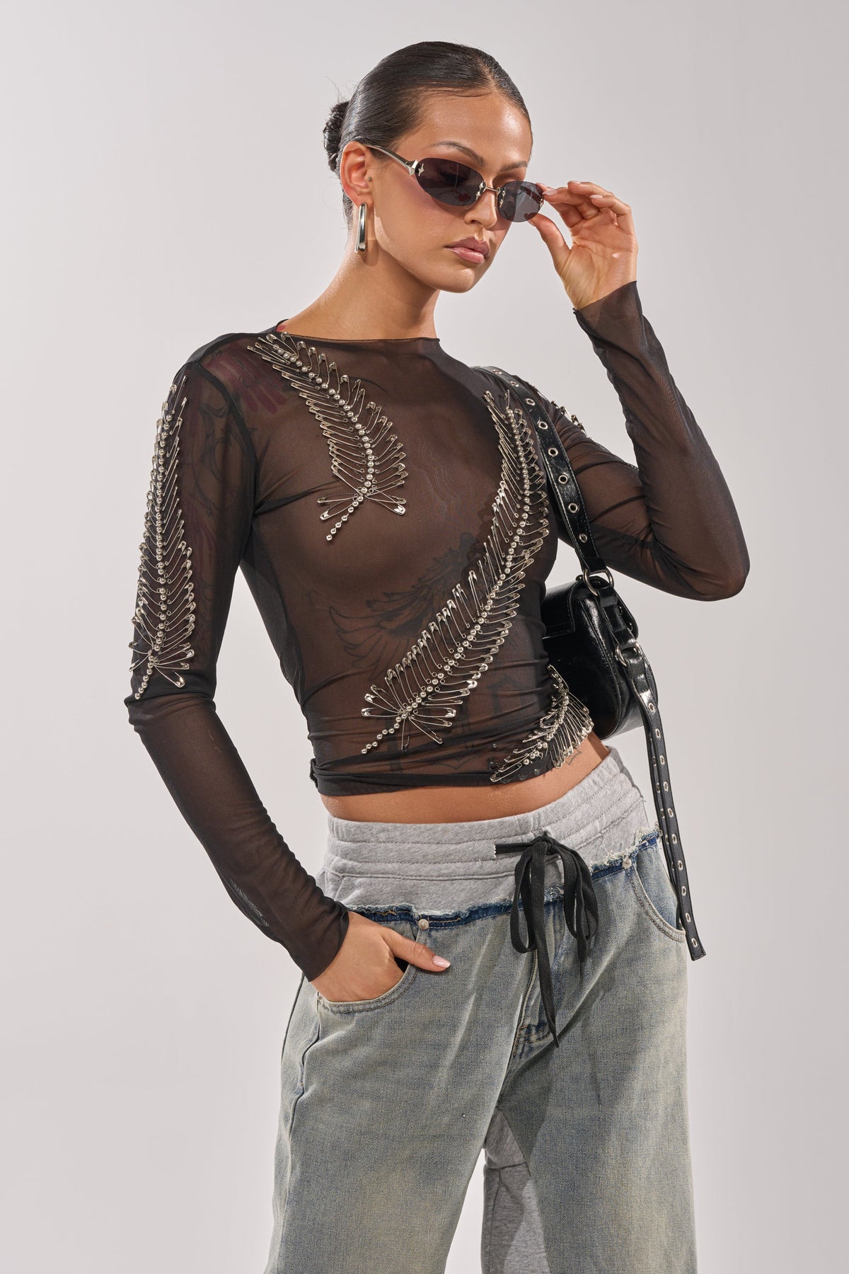 PINNED DOWN MESH TOP