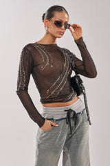 PINNED DOWN MESH TOP