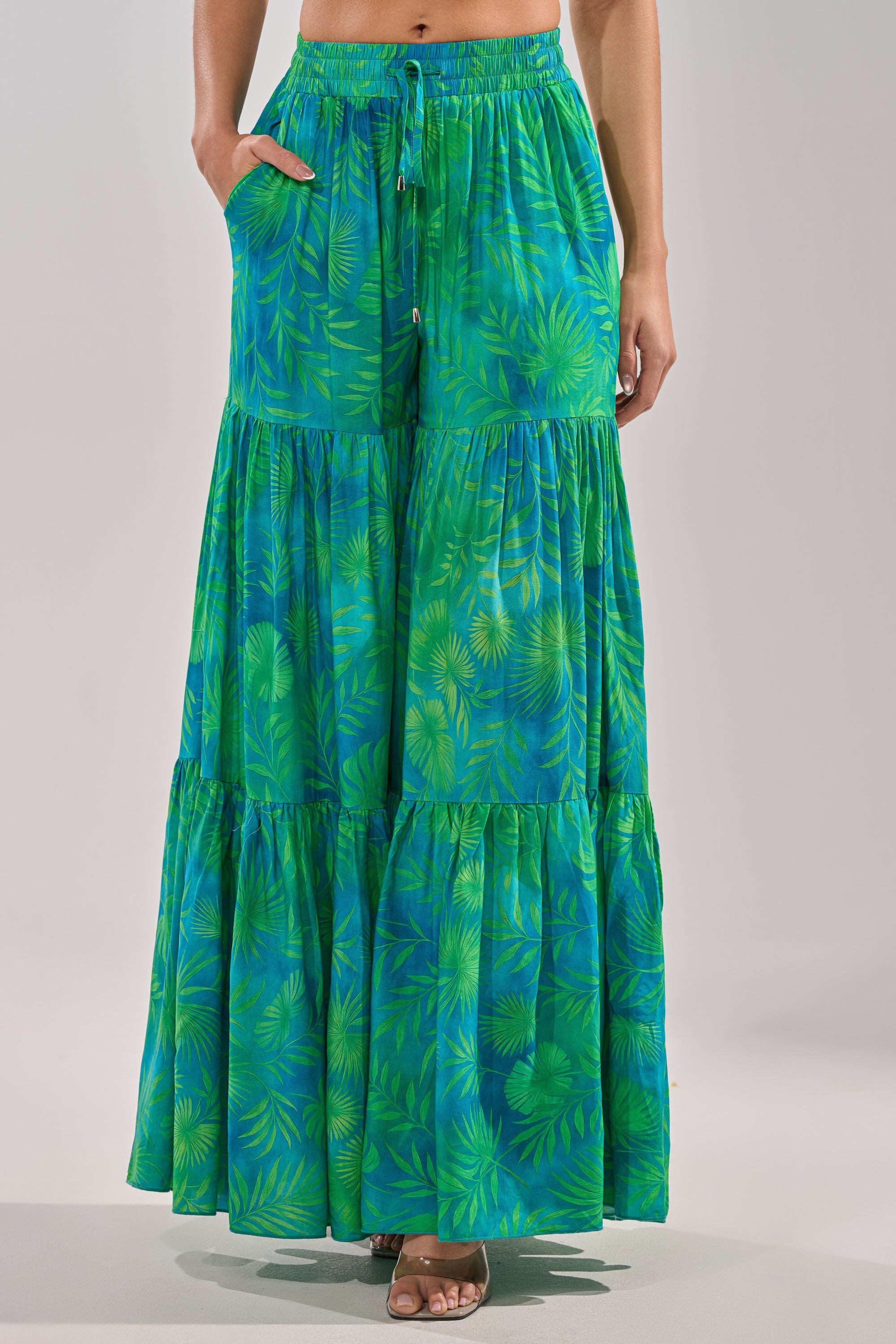 INTO THE GARDEN PALAZZO PANT IN GREEN