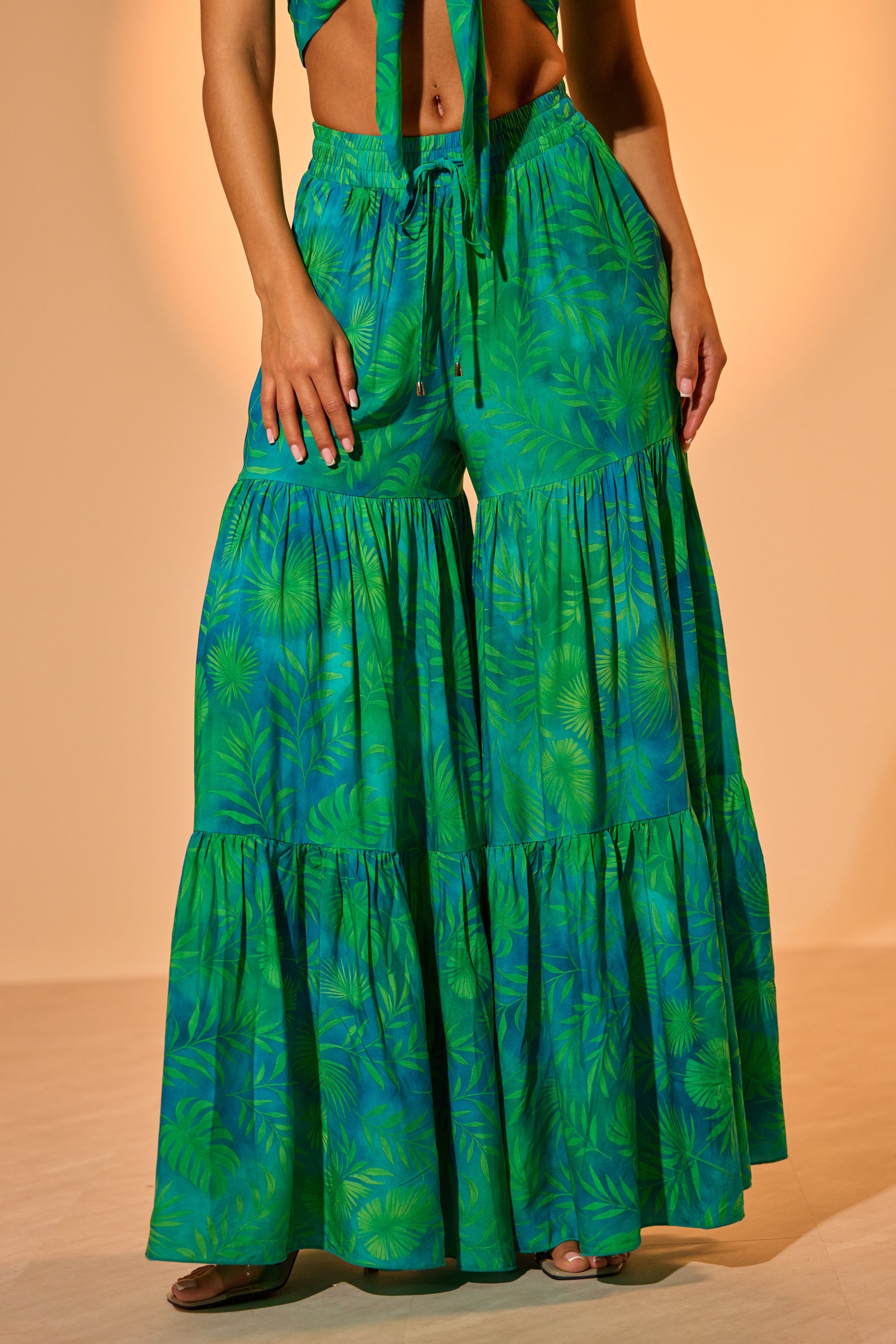 INTO THE GARDEN PALAZZO PANT IN GREEN