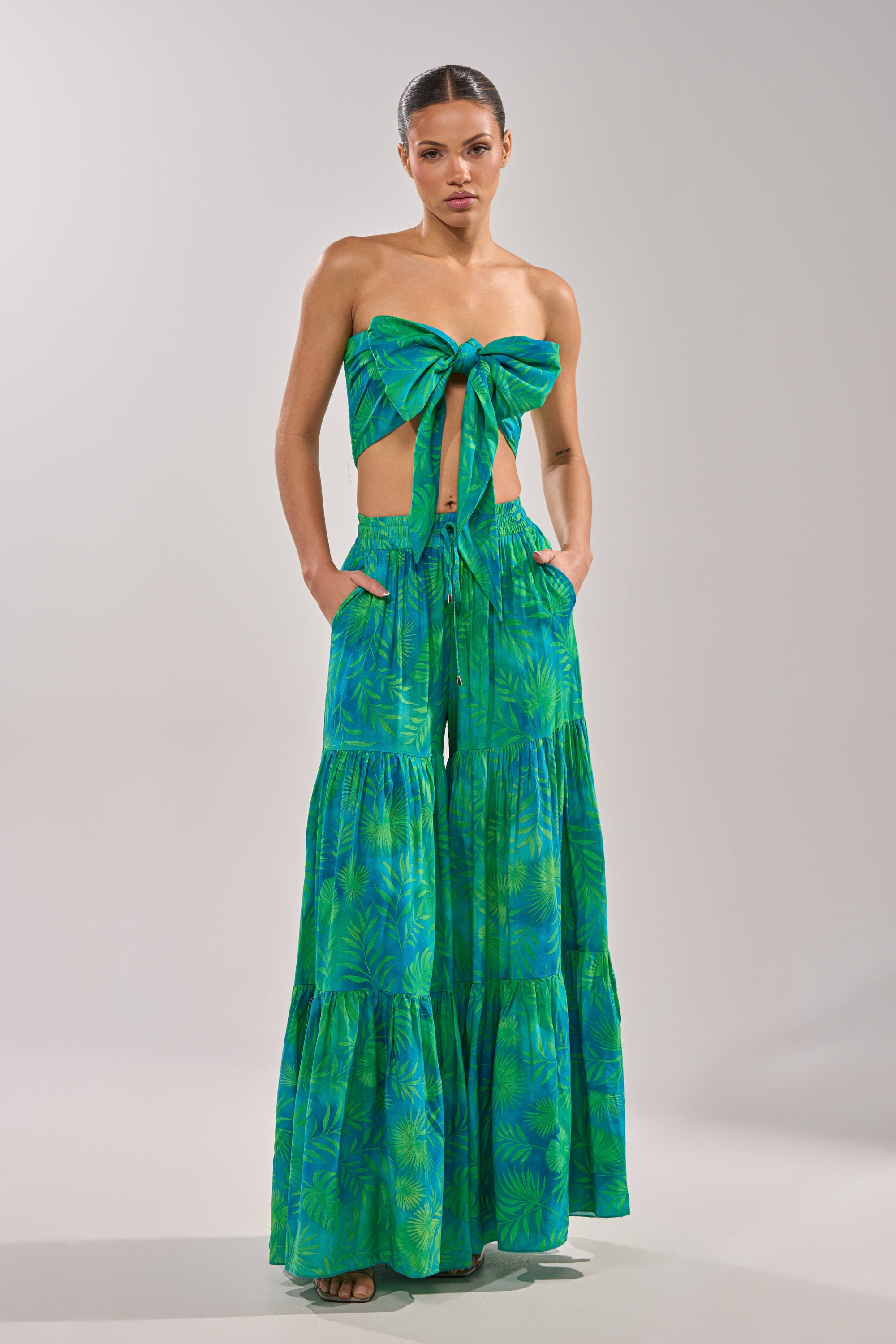 INTO THE GARDEN PALAZZO PANT IN GREEN