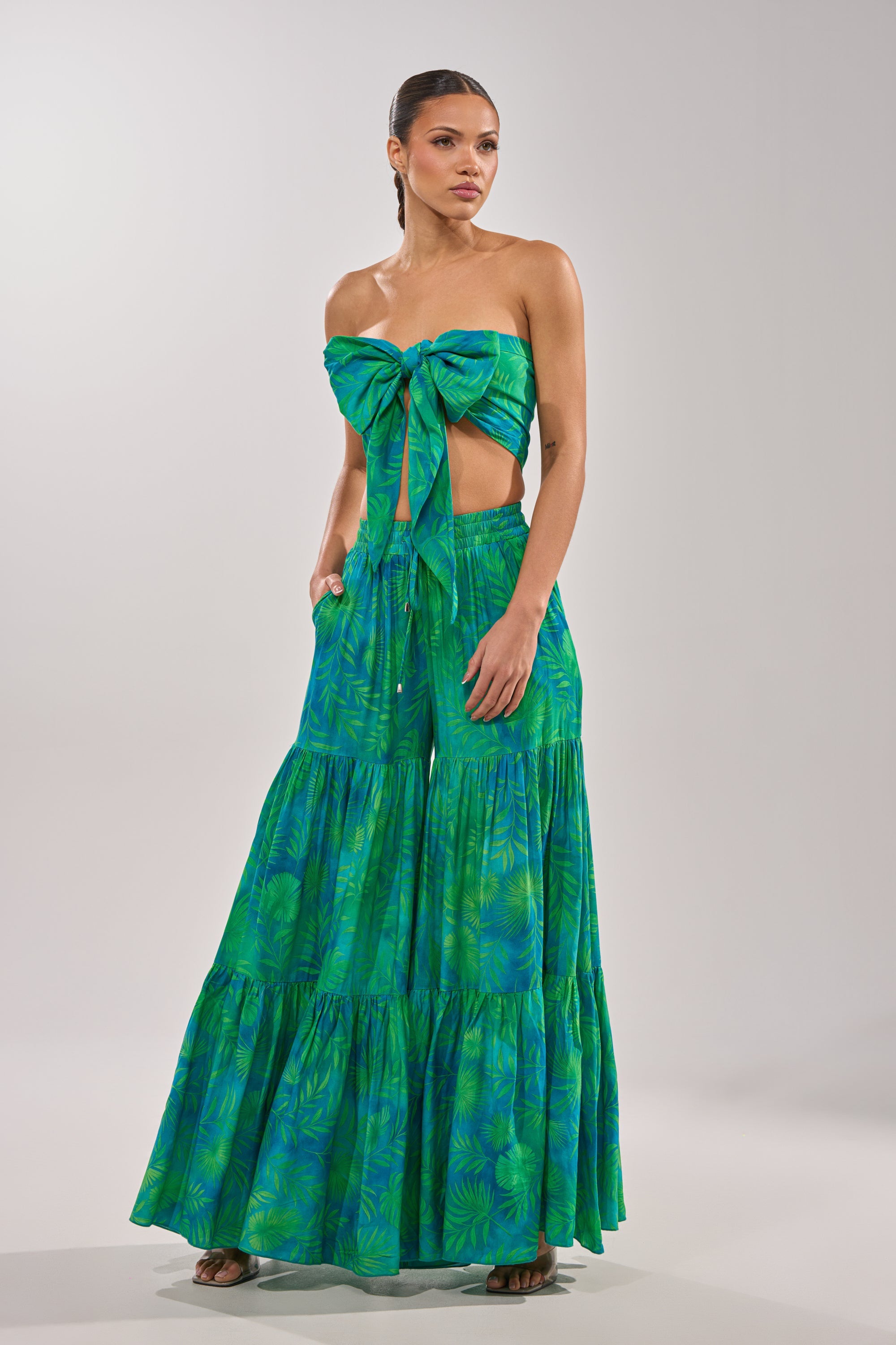 INTO THE GARDEN PALAZZO PANT IN GREEN