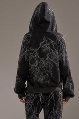 ELECTRIC LOVE RHINESTONE ZIP UP SWEATSHIRT