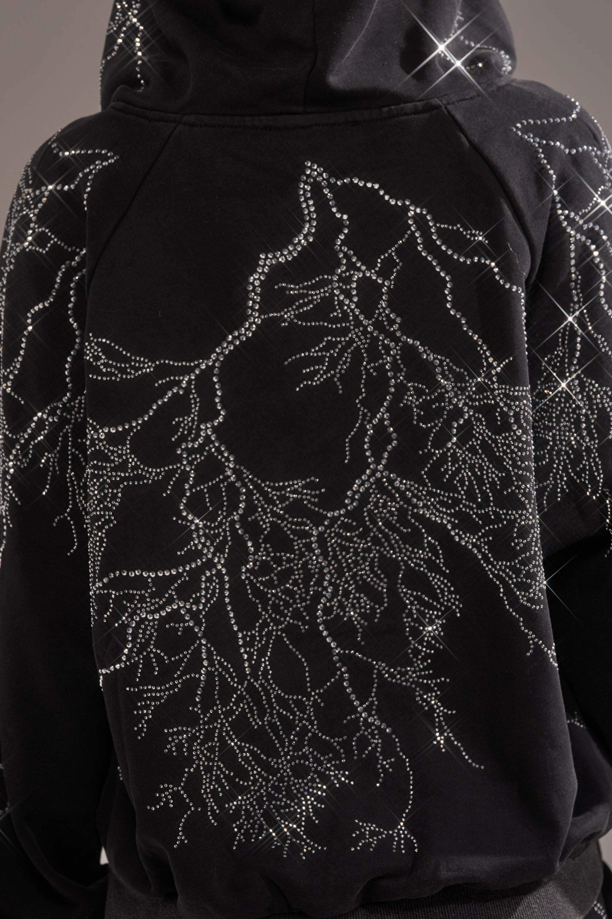 ELECTRIC LOVE RHINESTONE ZIP UP SWEATSHIRT