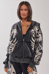 ON FIRE ZIP UP SWEATSHIRT