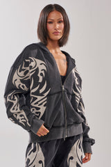 ON FIRE ZIP UP SWEATSHIRT