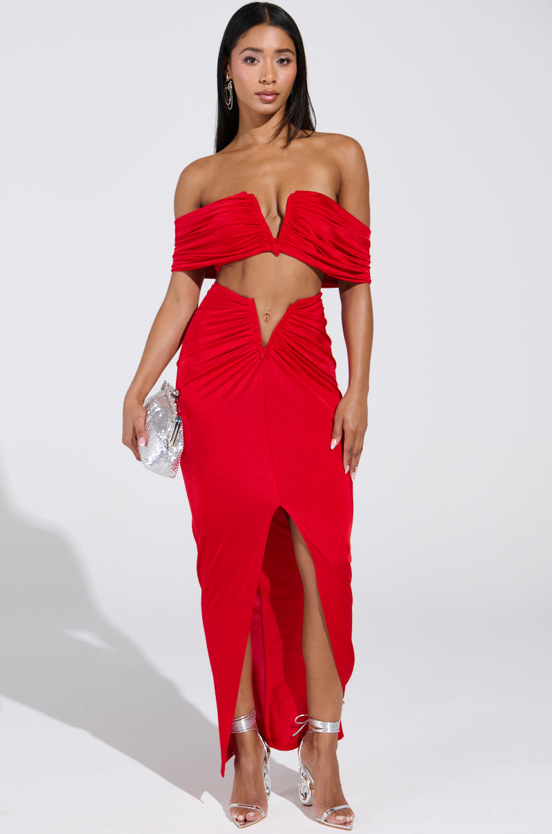 DREAM CATCHER MAXI SKIRT IN RED