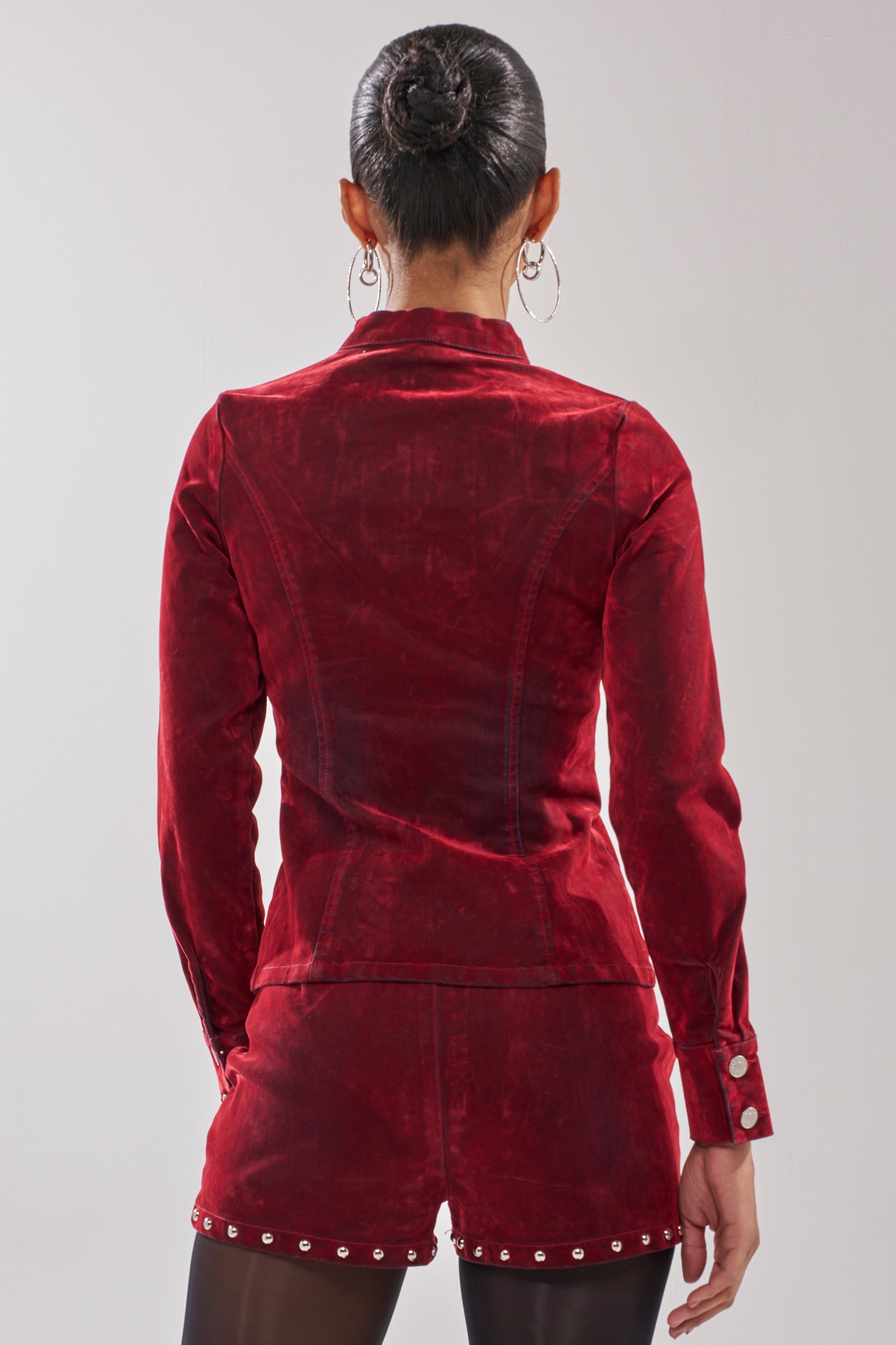 RODEO VIBES VELVET DENIM ZIP UP