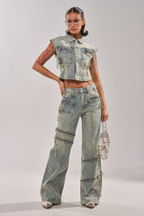 COMEBACK ERA WIDE LEG DENIM JEANS