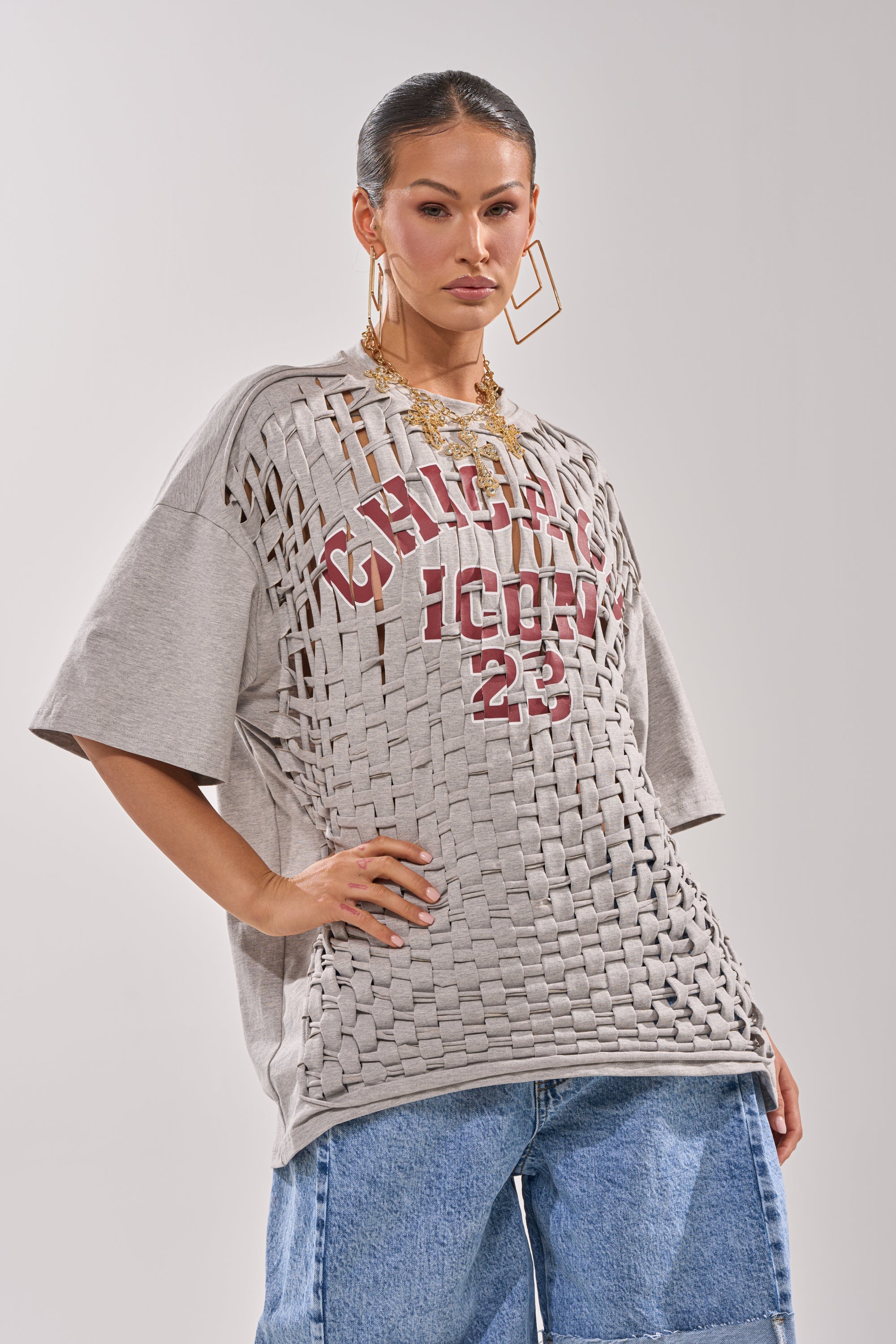 DISTRESSED FOR LIFE OVERSIZED TEE
