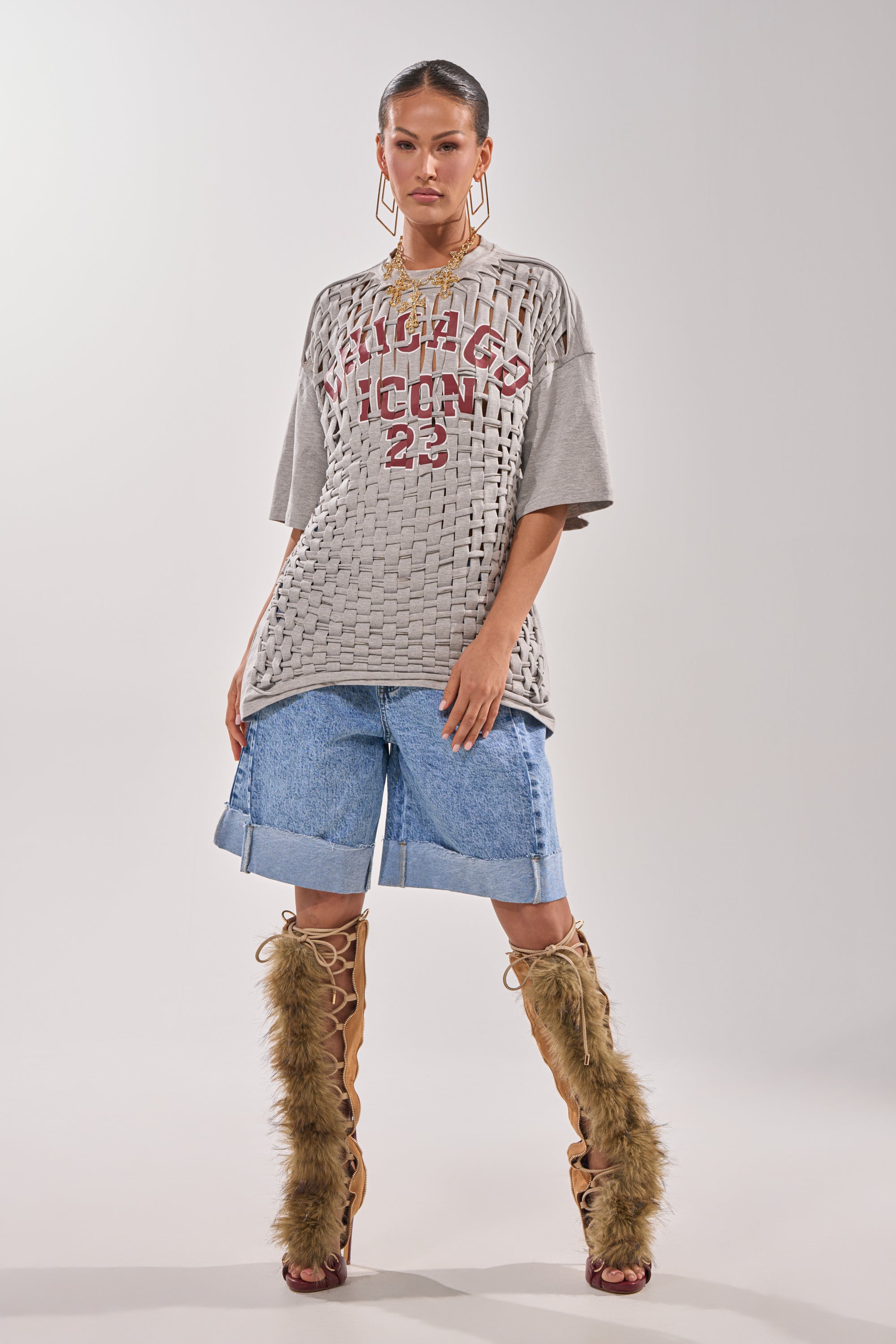 DISTRESSED FOR LIFE OVERSIZED TEE