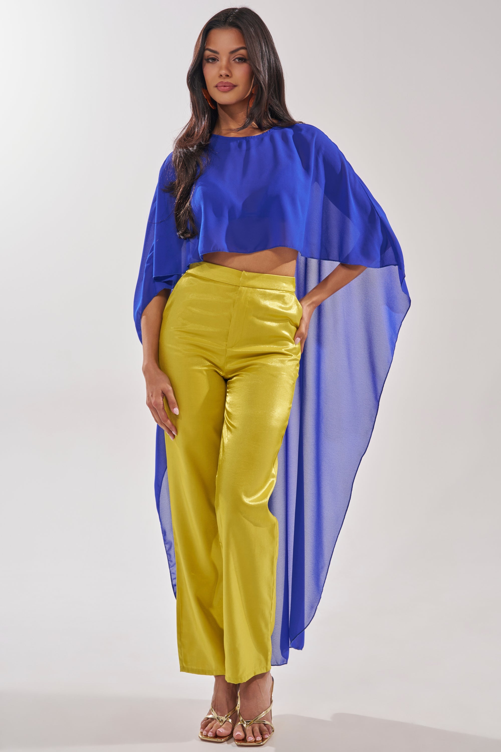 COOL GIRL CHIFFON BLOUSE IN ROYAL BLUE