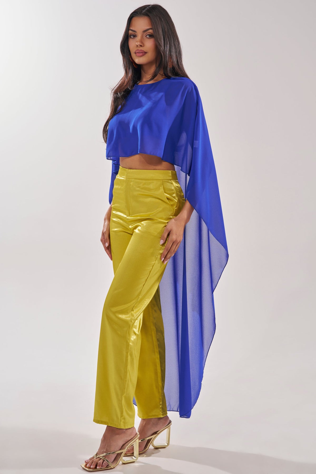 COOL GIRL CHIFFON BLOUSE IN ROYAL BLUE