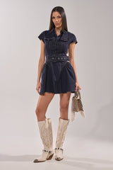 SADIE BUTTON UP DENIM MINI DRESS