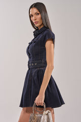SADIE BUTTON UP DENIM MINI DRESS
