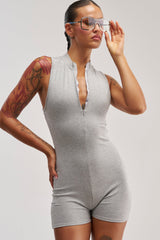EFFORTLESS ICON ZIP UP KNIT ROMPER